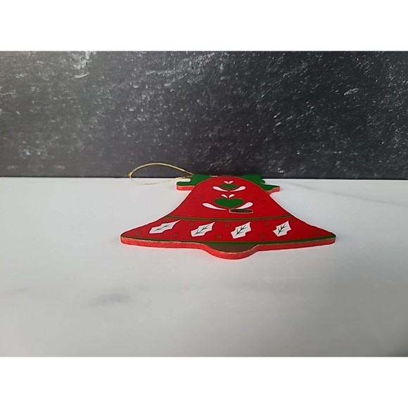 Vintage Wooden Christmas Bell Ornament - Picture 6 of 10